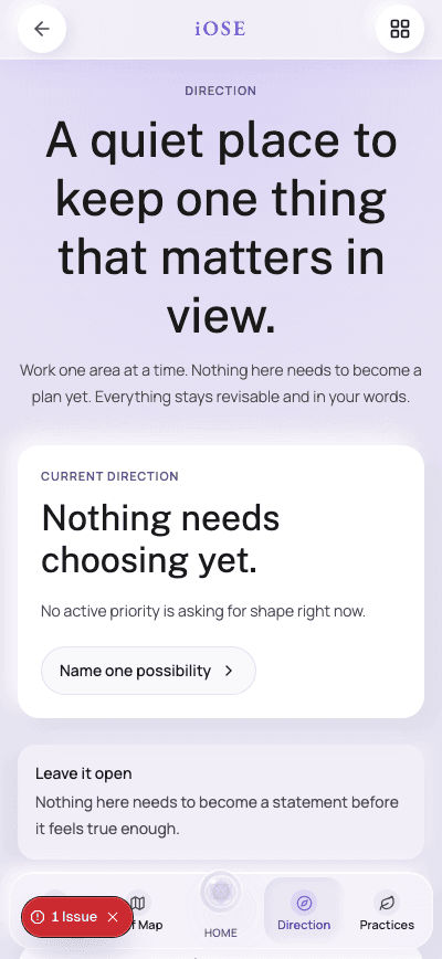 Direction — One next step — from the smallest to the largest.